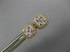 ESTATE .49CT DIAMOND 18KT ROSE GOLD 3D CLASSIC CLUSTER SQUARE HALO STUD EARRINGS