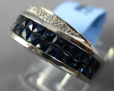 3.43CT DIAMOND & AAA SAPPHIRE 18KT WHITE GOLD ROUND & PRINCESS ANNIVERSARY RING