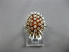 ESTATE .75CT DIAMOND 14KT TRI COLOR GOLD 3D FLOWER OVAL FUN RING