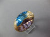 LARGE 14.66CT DIAMOND & AAA AMETHYST & BLUE TOPAZ 14KT YELLOW GOLD OVAL FUN RING