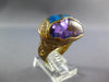 LARGE 14.66CT DIAMOND & AAA AMETHYST & BLUE TOPAZ 14KT YELLOW GOLD OVAL FUN RING