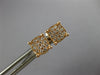 ESTATE LARGE .43CT DIAMOND 18KT ROSE GOLD 3D SQUARE CLUSTER STUD EARRINGS