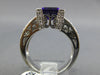 LARGE 3.40CT DIAMOND & AAA AMETHYST 14K WHITE GOLD PRINCESS &ROUND FILIGREE RING