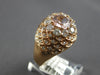 LARGE 2.80CT DIAMOND & AAA MORGANITE 14KT ROSE GOLD ROUND FLOWER ENGAGEMENT RING