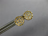ESTATE .25CT DIAMOND 18K YELLOW GOLD CIRCULAR CLUSTER BEZEL FLOWER STUD EARRINGS