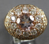 LARGE 2.80CT DIAMOND & AAA MORGANITE 14KT ROSE GOLD ROUND FLOWER ENGAGEMENT RING