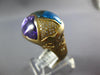 LARGE 14.66CT DIAMOND & AAA AMETHYST & BLUE TOPAZ 14KT YELLOW GOLD OVAL FUN RING