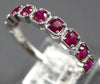.57CT AAA RUBY 14KT WHITE GOLD 3D ROUND FILIGREE SEMI ETERNITY ANNIVERSARY RING