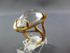 EXTRA LARGE 1.99CT AAA WHITE QUARTZ 14KT ROSE GOLD PEAR SHAPE SOLITAIRE FUN RING