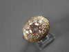 LARGE 2.80CT DIAMOND & AAA MORGANITE 14KT ROSE GOLD ROUND FLOWER ENGAGEMENT RING