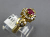 .67CT DIAMOND & AAA RUBY 14KT YELLOW GOLD 3D OVAL & ROUND FLOWER FRIENDSHIP RING