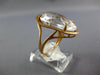 EXTRA LARGE 1.99CT AAA WHITE QUARTZ 14KT ROSE GOLD PEAR SHAPE SOLITAIRE FUN RING