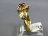 .67CT DIAMOND & AAA RUBY 14KT YELLOW GOLD 3D OVAL & ROUND FLOWER FRIENDSHIP RING