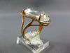 EXTRA LARGE 1.99CT AAA WHITE QUARTZ 14KT ROSE GOLD PEAR SHAPE SOLITAIRE FUN RING