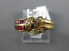 .71CT DIAMOND & AAA RUBY 18K YELLOW GOLD 3D ROUND & PRINCESS MULTI LEAF FUN RING