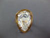 EXTRA LARGE 1.99CT AAA WHITE QUARTZ 14KT ROSE GOLD PEAR SHAPE SOLITAIRE FUN RING
