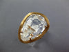EXTRA LARGE 1.99CT AAA WHITE QUARTZ 14KT ROSE GOLD PEAR SHAPE SOLITAIRE FUN RING