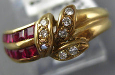 .71CT DIAMOND & AAA RUBY 18K YELLOW GOLD 3D ROUND & PRINCESS MULTI LEAF FUN RING