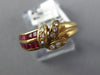 .71CT DIAMOND & AAA RUBY 18K YELLOW GOLD 3D ROUND & PRINCESS MULTI LEAF FUN RING