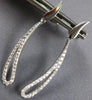 ESTATE .28CT DIAMOND 18KT WHITE GOLD 3D OPEN TEAR DROP LEAF HANGING EARRINGS