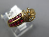 .71CT DIAMOND & AAA RUBY 18K YELLOW GOLD 3D ROUND & PRINCESS MULTI LEAF FUN RING
