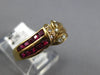 .71CT DIAMOND & AAA RUBY 18K YELLOW GOLD 3D ROUND & PRINCESS MULTI LEAF FUN RING