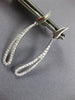 ESTATE .28CT DIAMOND 18KT WHITE GOLD 3D OPEN TEAR DROP LEAF HANGING EARRINGS