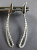 ESTATE .28CT DIAMOND 18KT WHITE GOLD 3D OPEN TEAR DROP LEAF HANGING EARRINGS