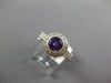 1.4CT DIAMOND & AAA AMETHYST 14KT WHITE GOLD 3D ROUND HALO BEZEL ENGAGEMENT RING