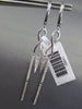 ESTATE .28CT DIAMOND 14KT WHITE GOLD 3D CLASSIC INFINITY BAR HANGING EARRINGS