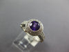 1.4CT DIAMOND & AAA AMETHYST 14KT WHITE GOLD 3D ROUND HALO BEZEL ENGAGEMENT RING