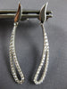 ESTATE .28CT DIAMOND 18KT WHITE GOLD 3D OPEN TEAR DROP LEAF HANGING EARRINGS