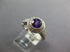 1.4CT DIAMOND & AAA AMETHYST 14KT WHITE GOLD 3D ROUND HALO BEZEL ENGAGEMENT RING