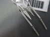 ESTATE .28CT DIAMOND 14KT WHITE GOLD 3D CLASSIC INFINITY BAR HANGING EARRINGS