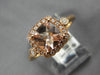1.48CT DIAMOND & AAA MORGANITE 14KT ROSE GOLD CUSHION & ROUND HALO FILIGREE RING
