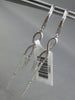 ESTATE .28CT DIAMOND 14KT WHITE GOLD 3D CLASSIC INFINITY BAR HANGING EARRINGS