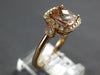 1.48CT DIAMOND & AAA MORGANITE 14KT ROSE GOLD CUSHION & ROUND HALO FILIGREE RING
