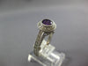 1.4CT DIAMOND & AAA AMETHYST 14KT WHITE GOLD 3D ROUND HALO BEZEL ENGAGEMENT RING