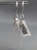 ESTATE .28CT DIAMOND 14KT WHITE GOLD 3D CLASSIC INFINITY BAR HANGING EARRINGS