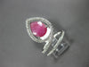 LARGE 3CT DIAMOND & AAA RUBY 14KT WHITE GOLD 3D PEAR SHAPE & ROUND LEAF FUN RING