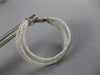 LARGE 1.69CT DIAMOND 18K WHITE GOLD 3D MULTI ROW SIDEWAYS HOOPS HANGING EARRINGS