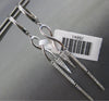 ESTATE .28CT DIAMOND 14KT WHITE GOLD 3D CLASSIC INFINITY BAR HANGING EARRINGS