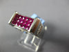 2.06CT DIAMOND & AAA RUBY 18KT WHITE GOLD ROUND & PRINCESS RECTANGULAR MENS RING