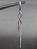 ESTATE .28CT DIAMOND 14KT WHITE GOLD 3D CLASSIC INFINITY BAR HANGING EARRINGS