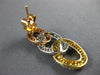 ESTATE LARGE 1.32CT DIAMOND 18K TRI COLOR GOLD LOVE KNOT OVAL HANGING EARRINGS