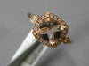1.48CT DIAMOND & AAA MORGANITE 14KT ROSE GOLD CUSHION & ROUND HALO FILIGREE RING