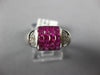 1.65CT DIAMOND & AAA RUBY 18KT WHITE GOLD 3D ROUND & PRINCESS SQUARE MENS RING