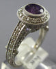 1.4CT DIAMOND & AAA AMETHYST 14KT WHITE GOLD 3D ROUND HALO BEZEL ENGAGEMENT RING
