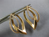 ESTATE LARGE .38CT DIAMOND 18KT ROSE GOLD 3D DOUBLE LEAF HUGGIE HANGING EARRINGS