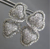 2.50CT DIAMOND 14KT WHITE GOLD 3D DOUBLE HEART INFINITY CLIP ON HANGING EARRINGS